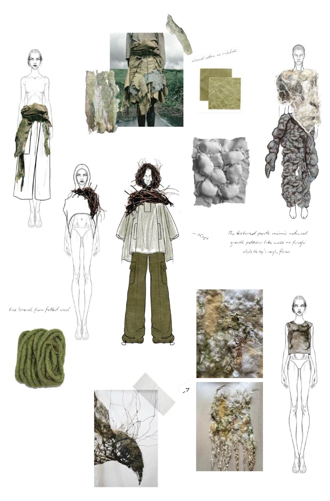Sketchbook, felt and textures